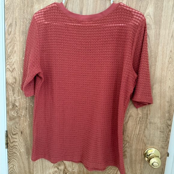 Pilcro Anthropologie Short Sleeve Grid Textured Tee Shirt SZ XL - Picture 4 of 5